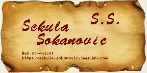 Sekula Sokanović vizit kartica